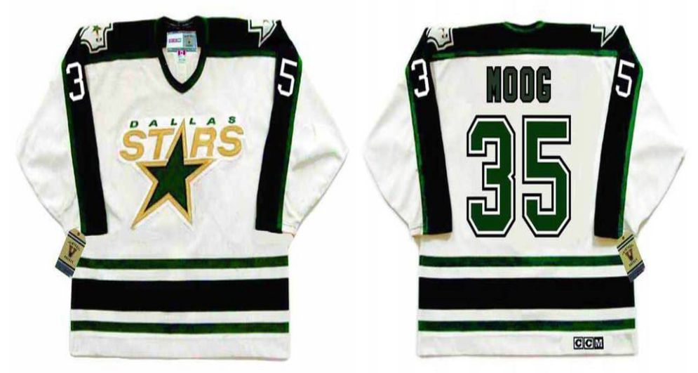 2019 Men Dallas Stars 35 Moog White CCM NHL jerseys